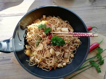 Bild: WOK mit Hhnerfleisch und Tofu